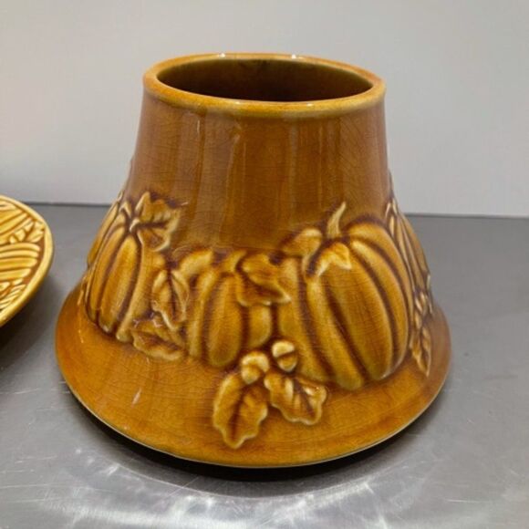 Yankee Candle Pumpkin Fall Leaves Ceramic Large Ja - Picture 4 of 5